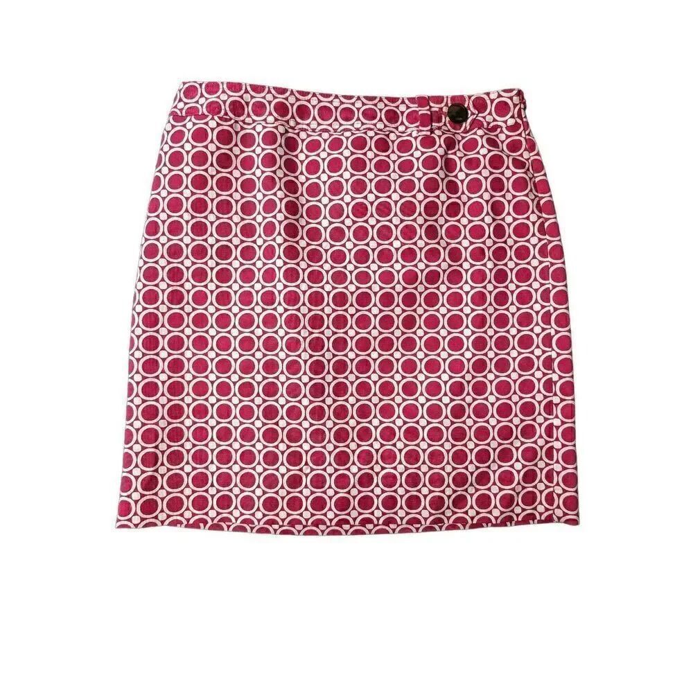 Ann Taylor Orange Retro Mod Geometric Skirt Size 10P